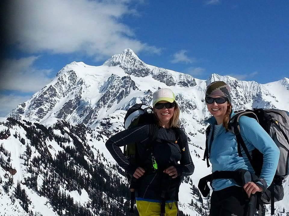 Jenny backcountry skiing at Mt. Baker, WA