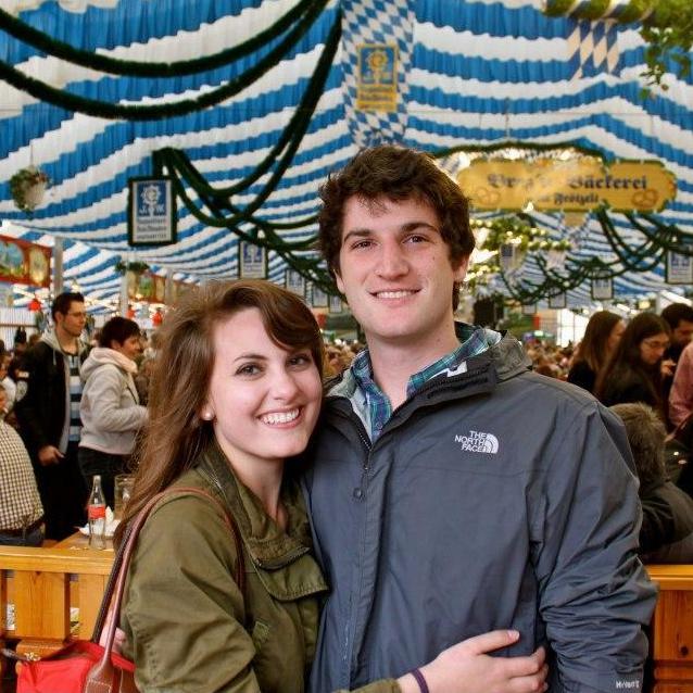 This picture was taken during a visit to Munich for Springfest in Spring 2013. We both studied abroad during this semester - Dave in Regensburg, Germany and Kristen in Barcelona, Spain.