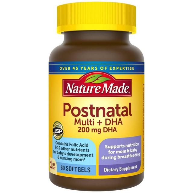 Nature Made Postnatal Multi + DHA Softgels with Iron, Vitamin D & Choline - 60ct