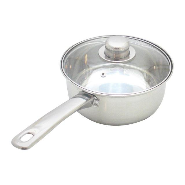 Gourmet Chef 2qt Stainless Steel Saucepan with Glass Lid