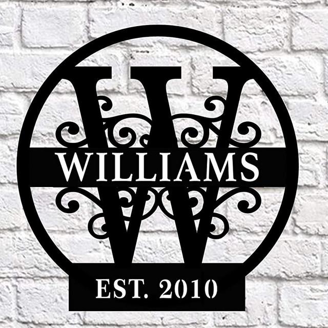Personalized Metal Monogram EST. Sign. 102 Wedding Gift. Family Name Sign. Outdoor Name Sign. Anniversary. Last Name Sign. Metal Sign. Front Door.