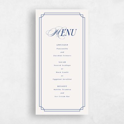 Beige Wedding Menu - Cato
