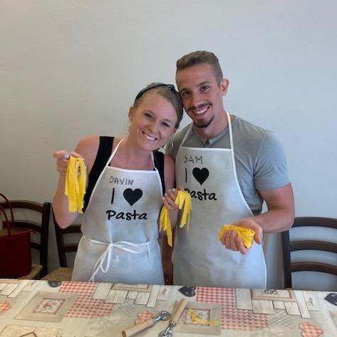 Making pasta in Italy!