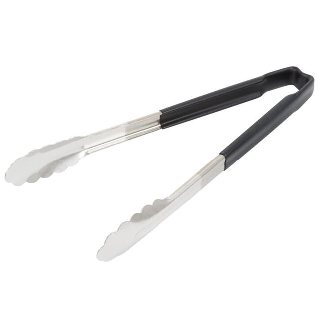 Vollrath 4781220 Jacobs's Price 12-Inch 1-Piece Tong, Stainless Steel, Black Handle