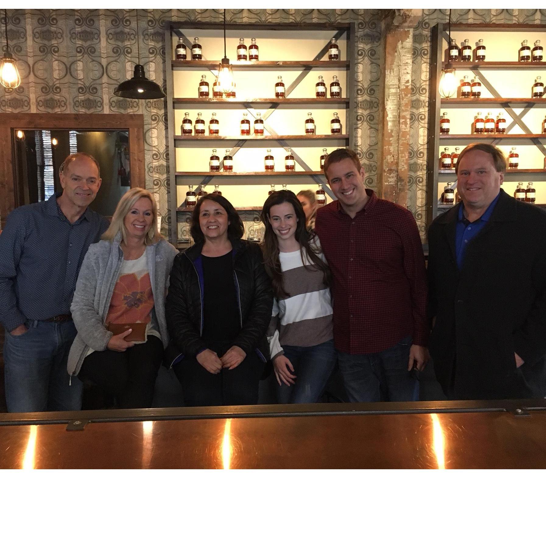 Our parents met in Louisville, KY for the first time and we all went bourbon tasting at Pierless Distillery.  Taryn and David are so grateful to both have such amazing parents in their lives