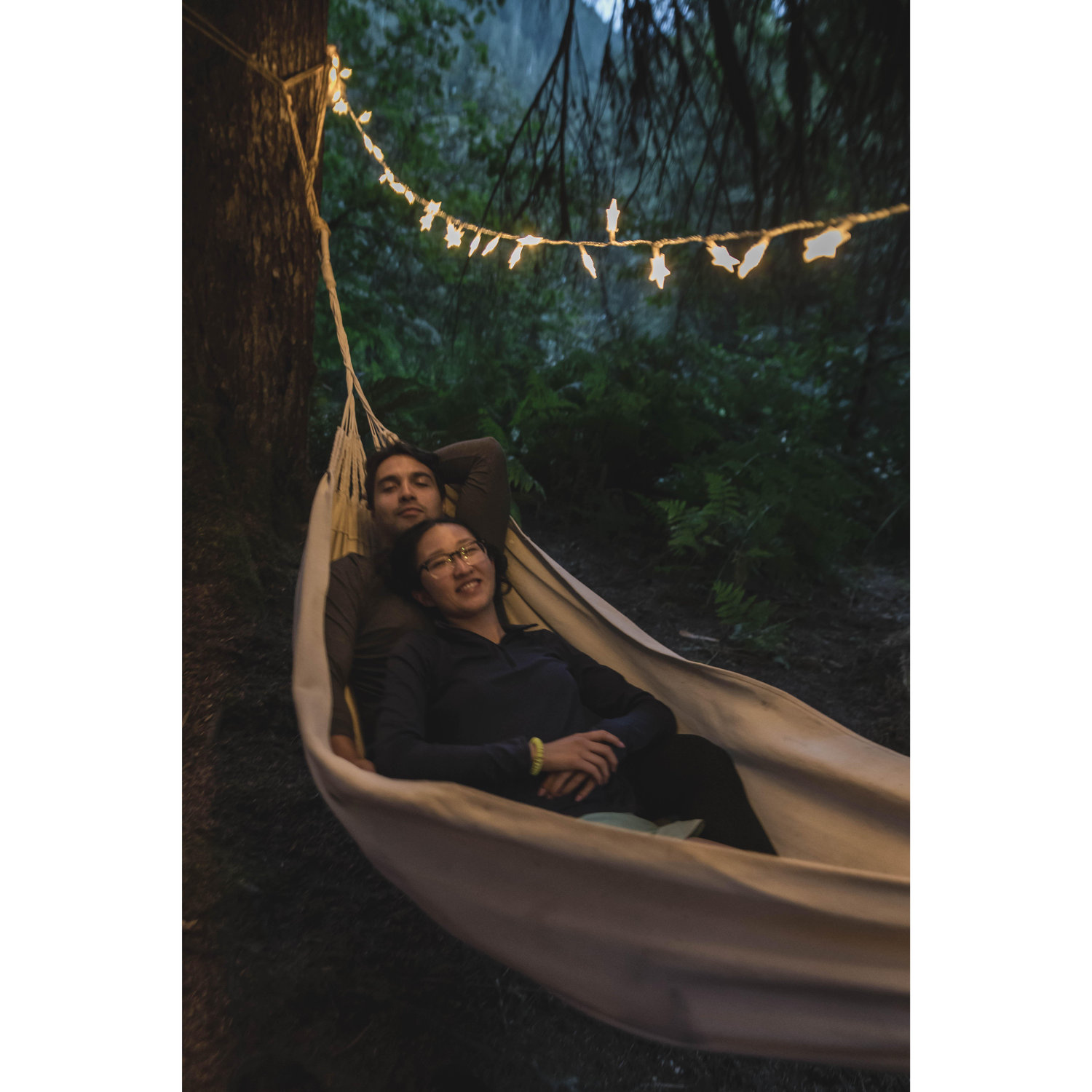 This photo was taken in the North Cascades in 2023, where we got engaged in front of some of our friends!