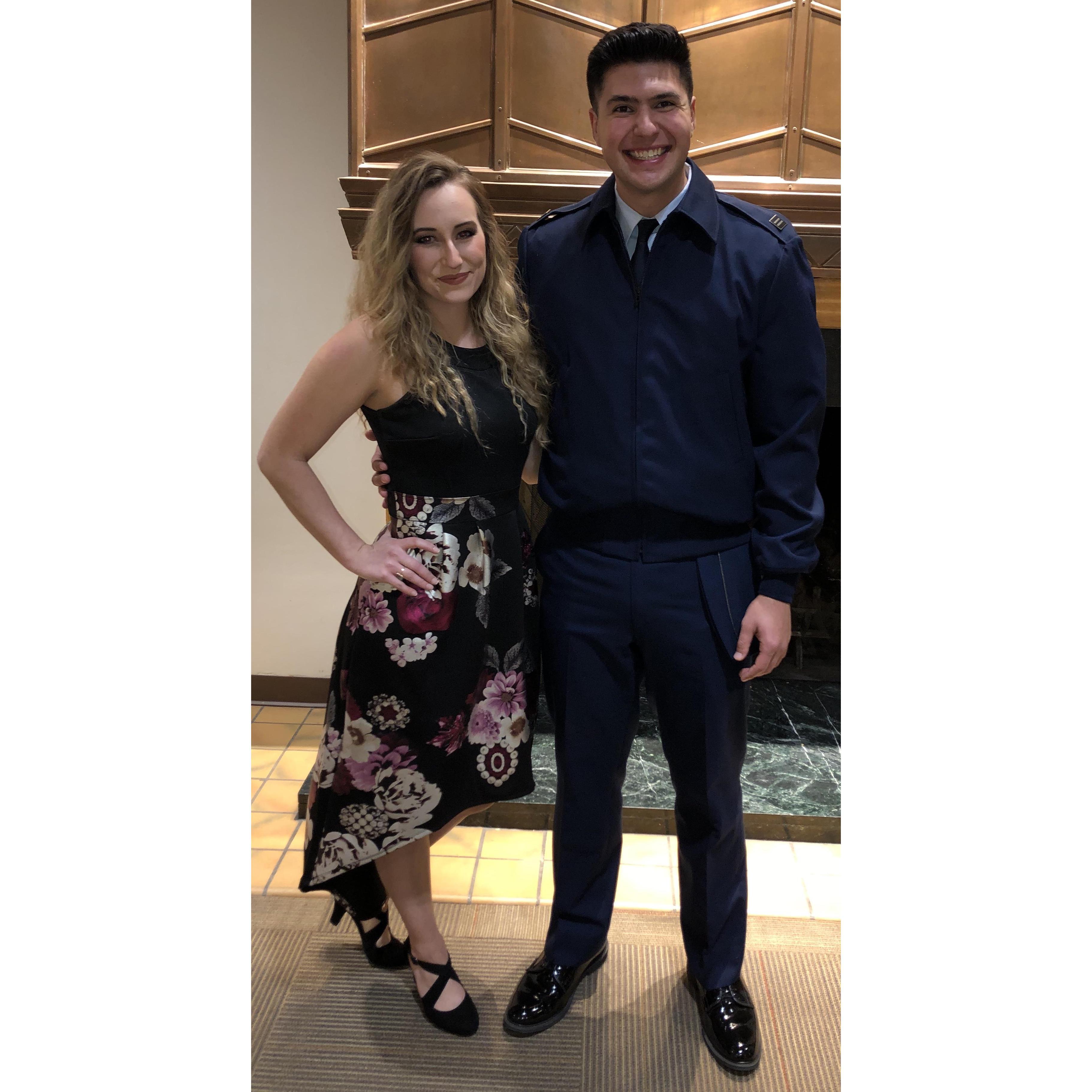 This was our first Air Force ROTC Military Dine Out. Kimmy came as Johnny's friend....by the time we went to our second dine out together, we were engaged! December 1, 2018