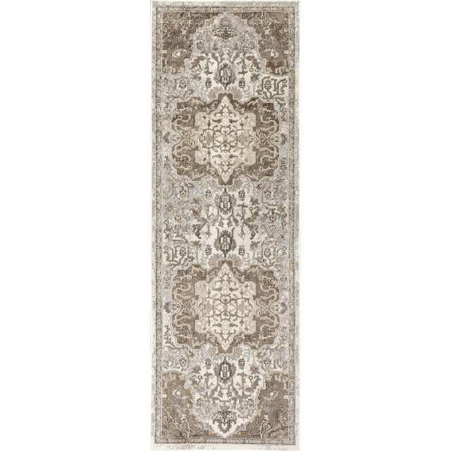 Nuloom Cady Machine Washable Transitional Indoor Area Rug, Runner 2' 6" x 8', Light Brown
