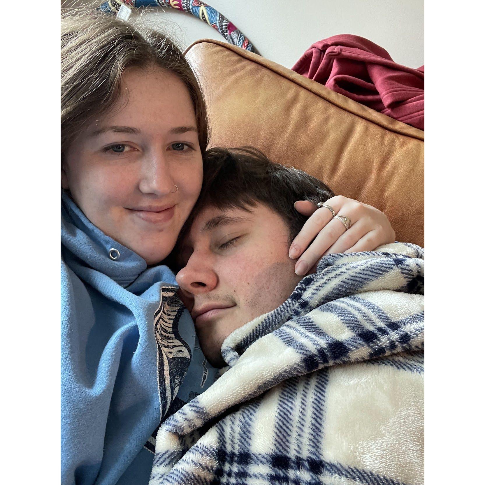 Couch snuggles...one of our absolute favorite things to do together.