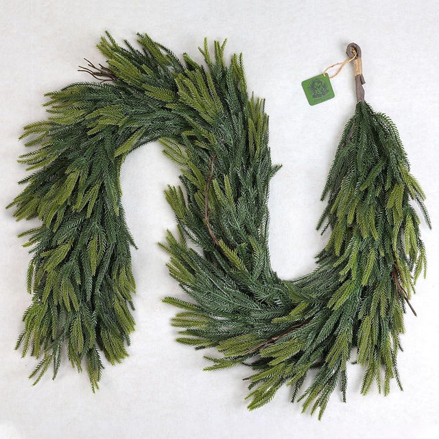 6FT Artificial Norfolk Pine Garland – Real Touch Greenery Garland, Dense Green Plants for Indoor Outdoor Christmas, Holiday, and Home Decoration (1, 6FT)