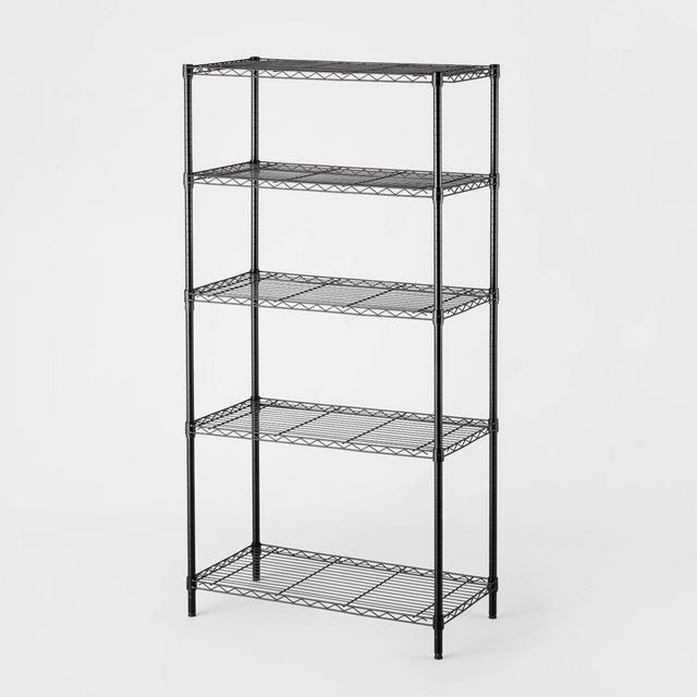 5 Tier Wire Shelving Black - Brightroom™