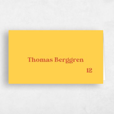 Yellow Wedding Place Card - Avondale