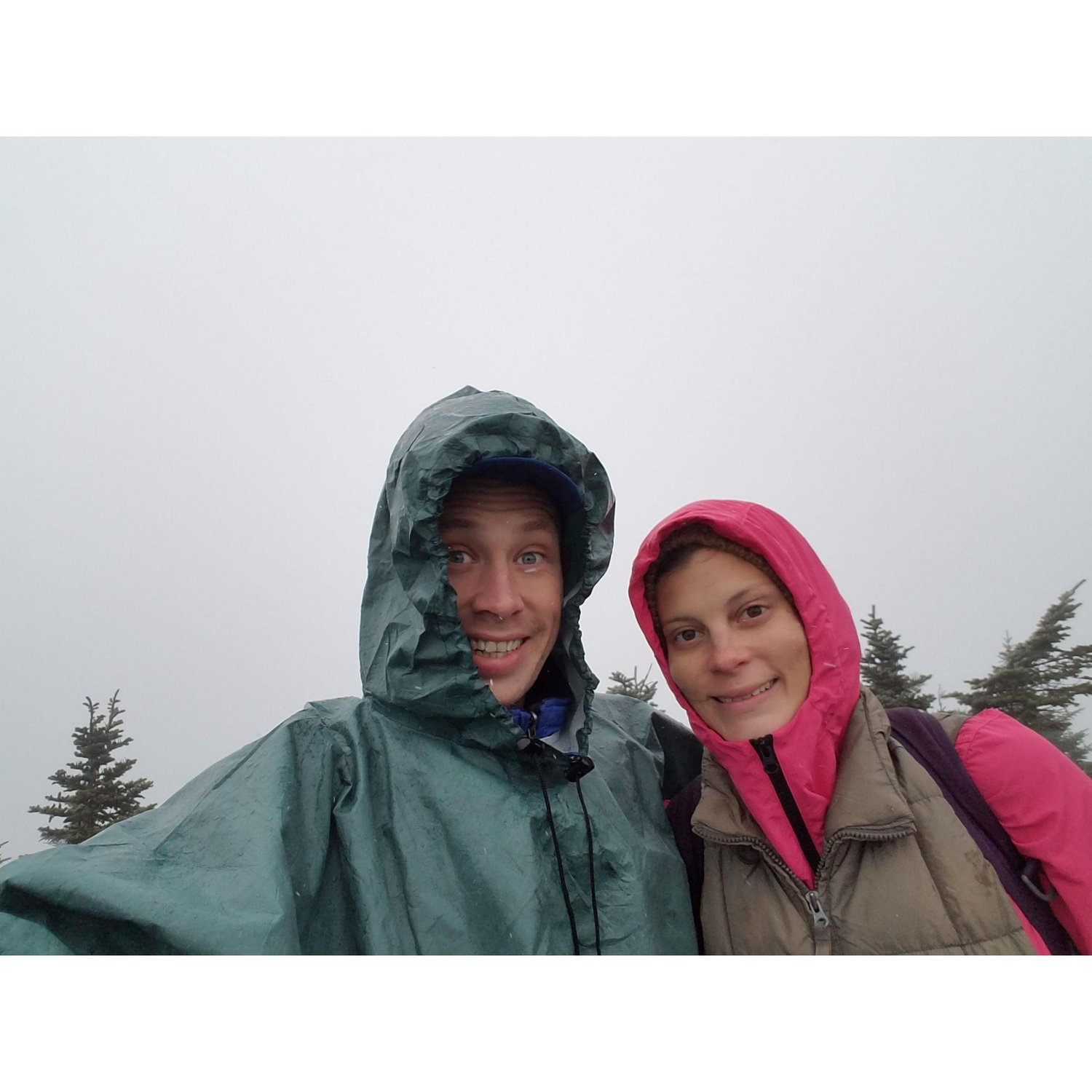At the Peak of Cascade and later a snowy Porter, High Peaks region, Adirondack State Park, NY (October 2018)