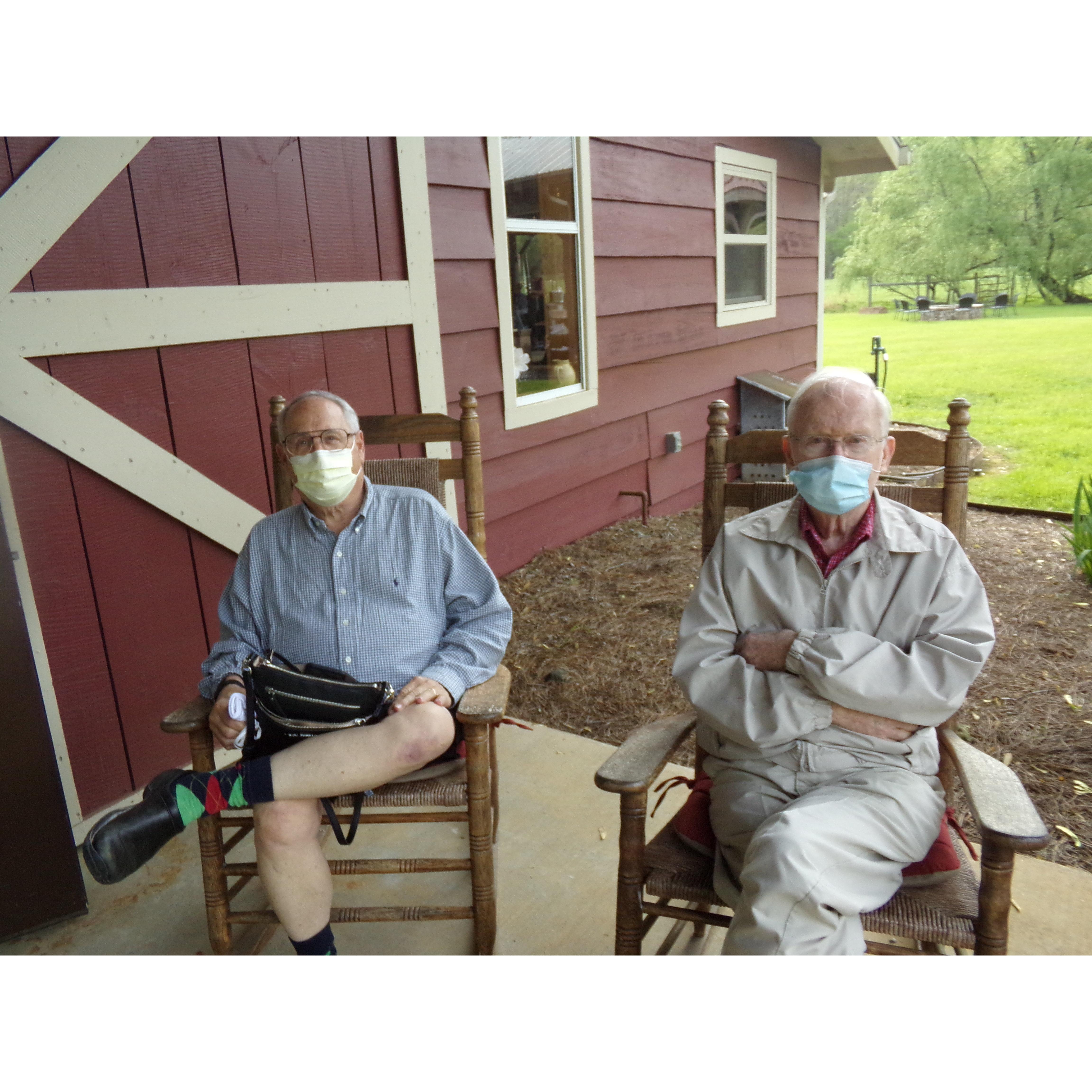 Pop Pop (Erin's grandfather) and Sport (Erin's great-grandfather) getting some quality time in before Rehearsal!