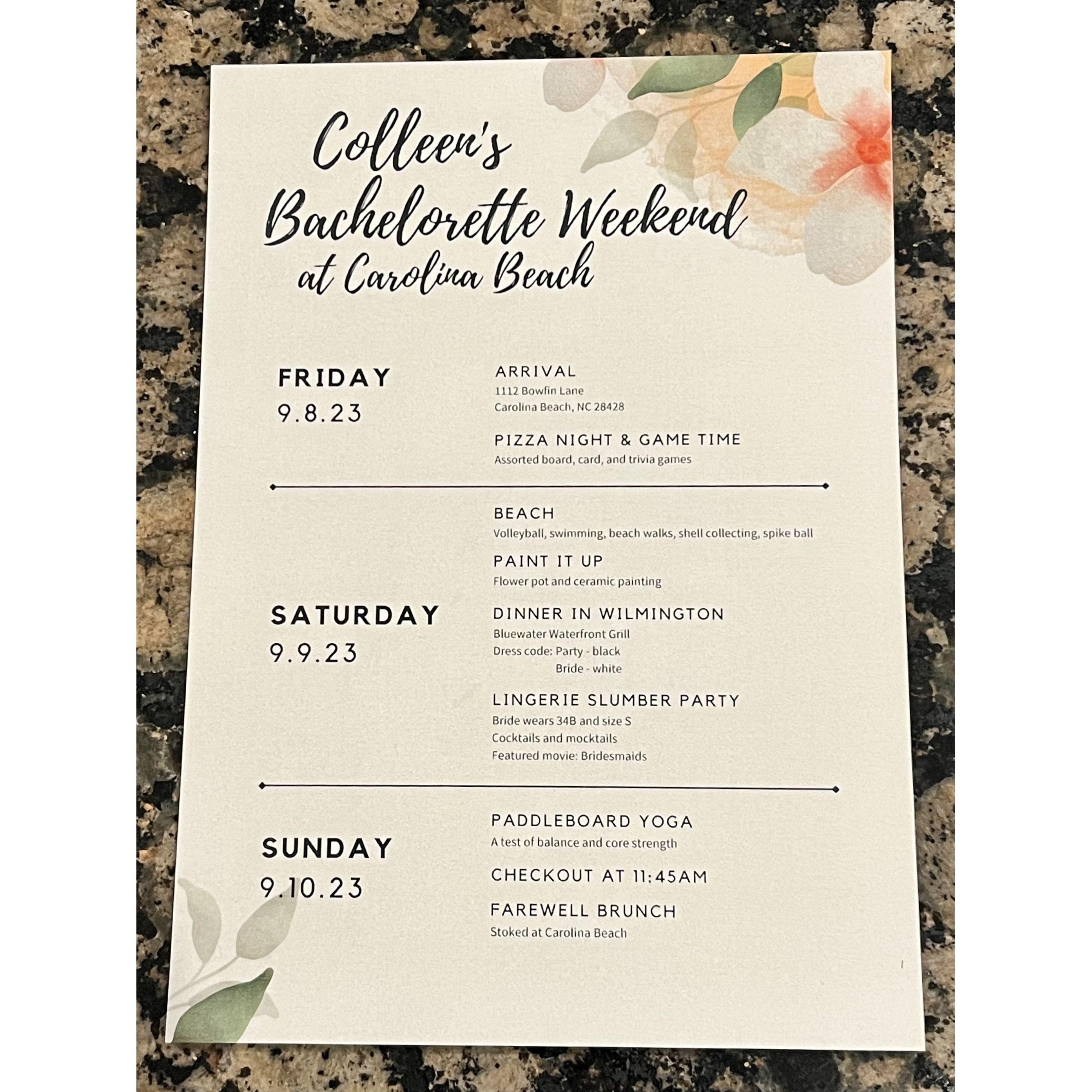 Whitney went above and beyond to plan a fantastic Bachelorette Beach Weekend! - Sept 8, 2023