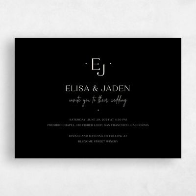 Black Landscape Wedding Invitation - Bayway Landscape