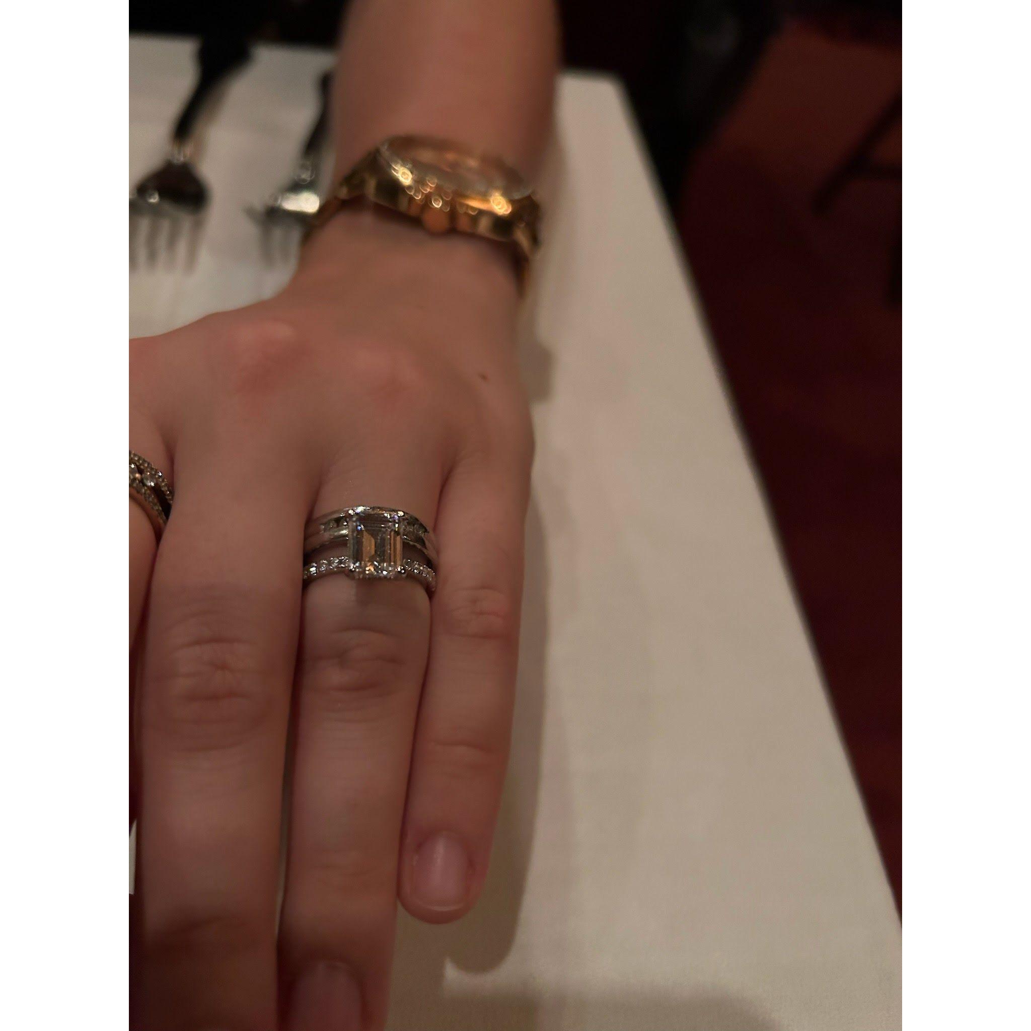 The engagement ring.