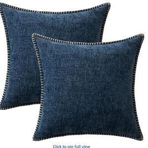 MIULEE Pack of 2 Couch Throw Pillow Covers 20x20 Inch Navy Blue Decorative Pillow Covers