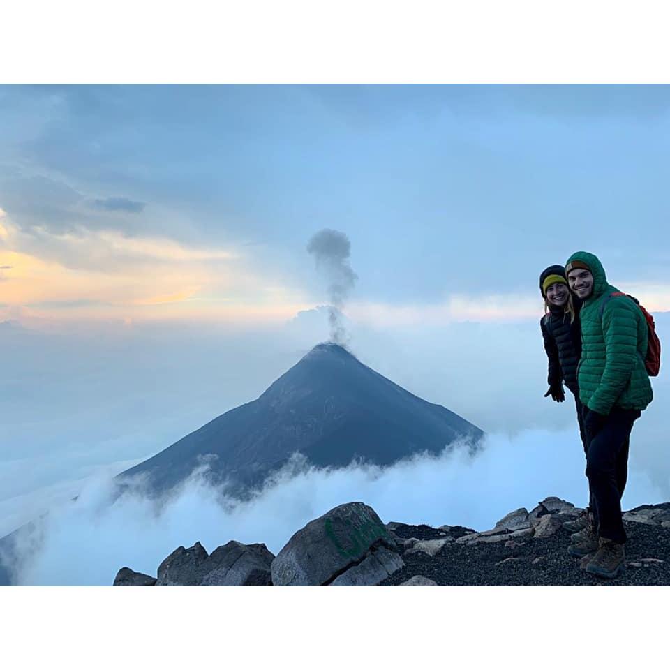 At the summit of Volcan de Acatenango, Guatemala in 2019. After visiting our dear friend, Ruthie, in Panajachel!