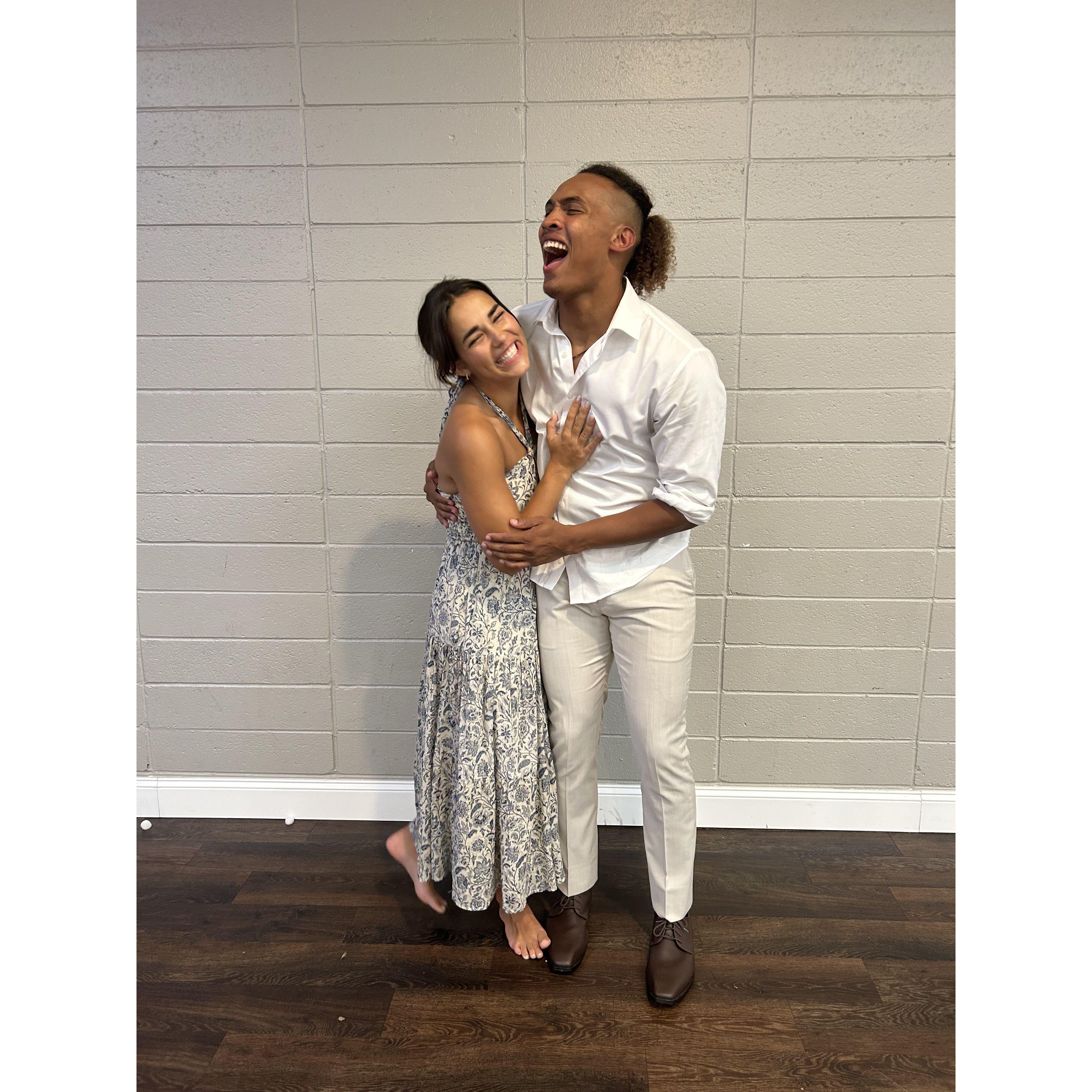 This was from our first wedding together- Michael was the best man! This is when Sarah found out that Michael is a way better dancer than he'll admit.