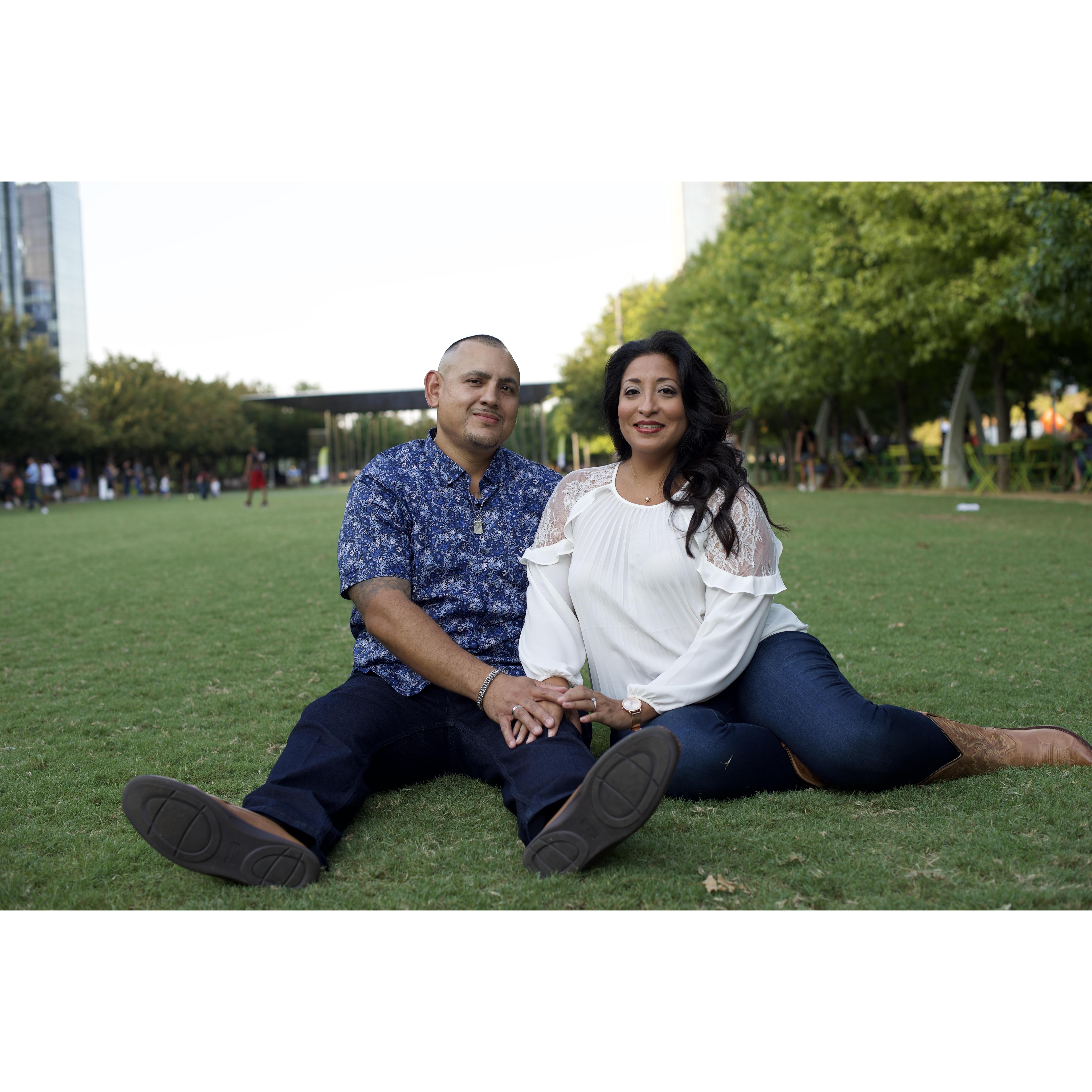 Our Engagement Photos - Klyde Warren Park, Dallas TX