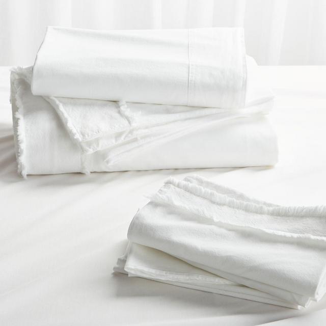 Washed Organic Cotton White King Bedding Set