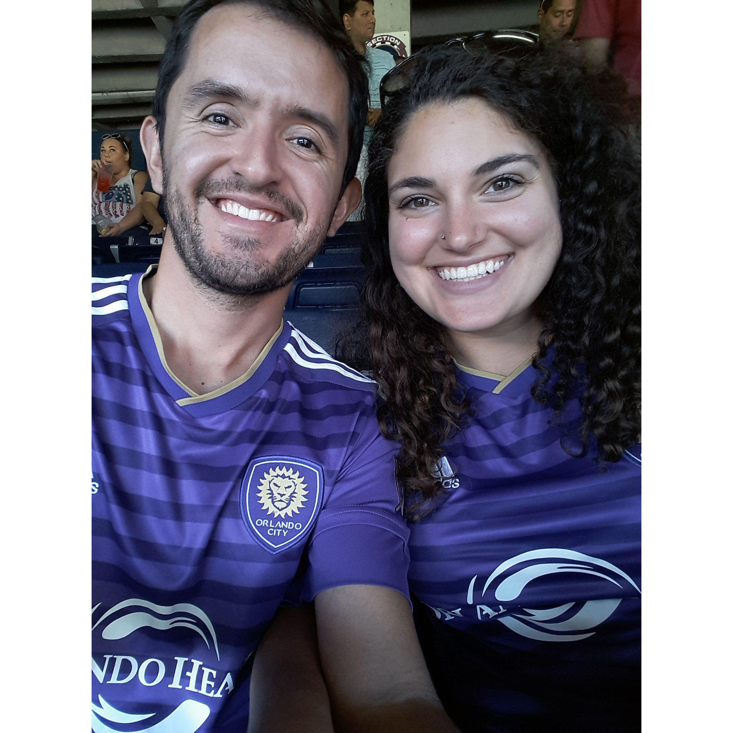 Repping Orlando City at a USWNT game in San Diego (2017)