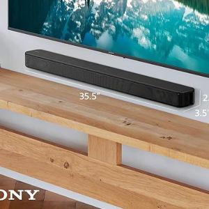 Sony S100F 2.0ch Soundbar with Bass Reflex Speaker, Integrated Tweeter and Bluetooth, (HTS100F), easy setup, compact, home office use with clear sound black