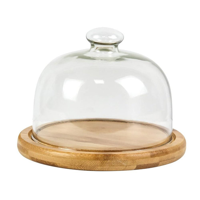KVMORZE Glass Dessert Dome with Base, Mini Decorative Cake Tray with Glass Dome Cover, 5.9" Cake Fruit Display Server Tray for Kitchen, Birthday, Wedding, Appetizer Dessert and Cheese Serving Platter