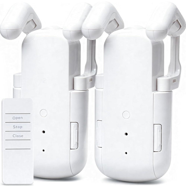 Tripvyantic Automatic Curtain Opener Smart Motorized: 2-Pack Heavy Duty 20KG Load Electric Curtain Robot with Remote for Bedroom Living Room│6-Month Battery for Home/Office/Nursery│No WiFi Needed