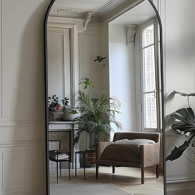 Antok Full Length Mirror, 71"x28" Floor Mirror, Floor Standing Mirror Freestanding Full Body Mirror with Stand for Bedroom, Hanging Mounted Mirror for Living Room Cloakroom, Black