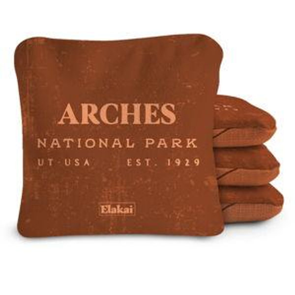 Orange Arches Cornhole Bags