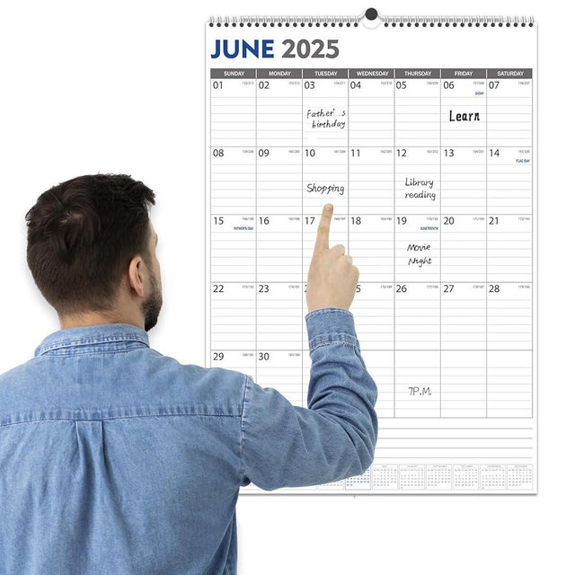 GuassLee Large Wall Calendar 2025-2026, 22"x15" Vertical Wall Calendar 2025, Jun. 2025 to Dec. 2026, 19-Month Paper Hanging Planner Wall with Julian Date for Office Home Planning & Organizing