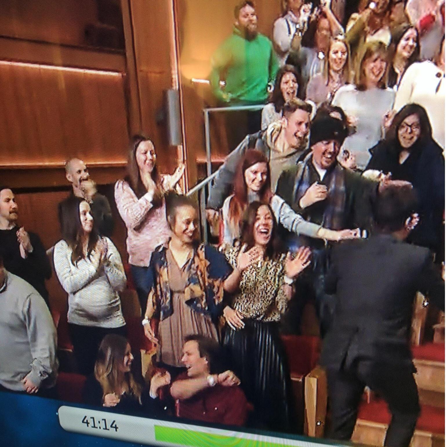Jess & Fil at Jimmy Fallon (see bottom left!)