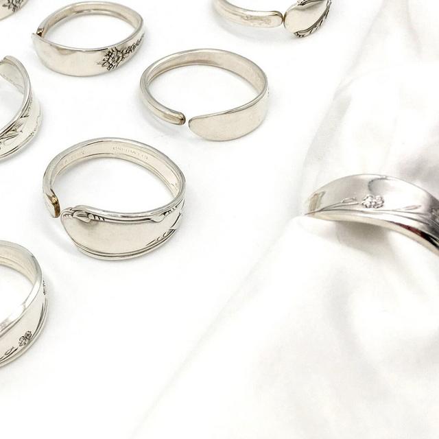 Napkin Rings Random Mismatched Patterns Vintage Reclaimed Silverware