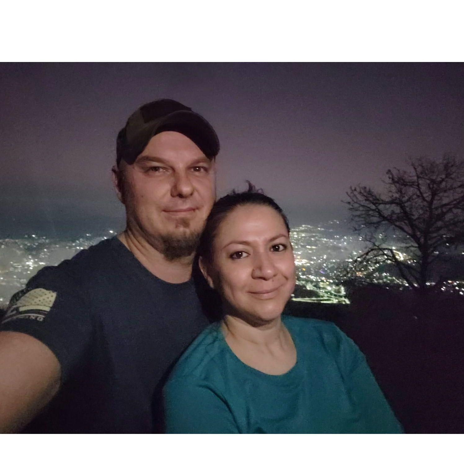Sandra's favorite place with her favorite person!