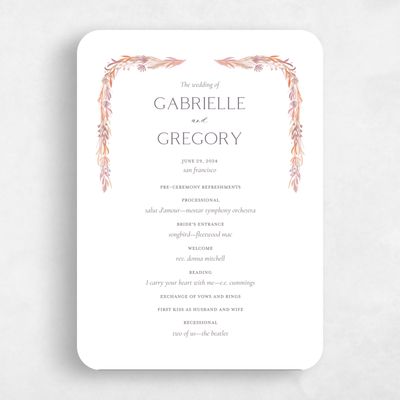 White Rounded Wedding Program - Kenela