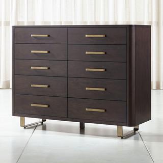 Gwen 10-Drawer Wood and Metal Dresser