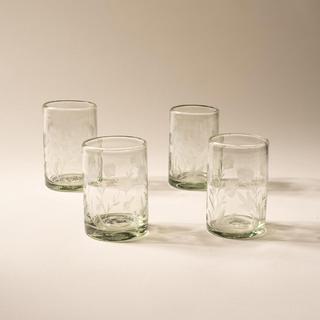 Etched Thistle Tumbler, Set of 4
