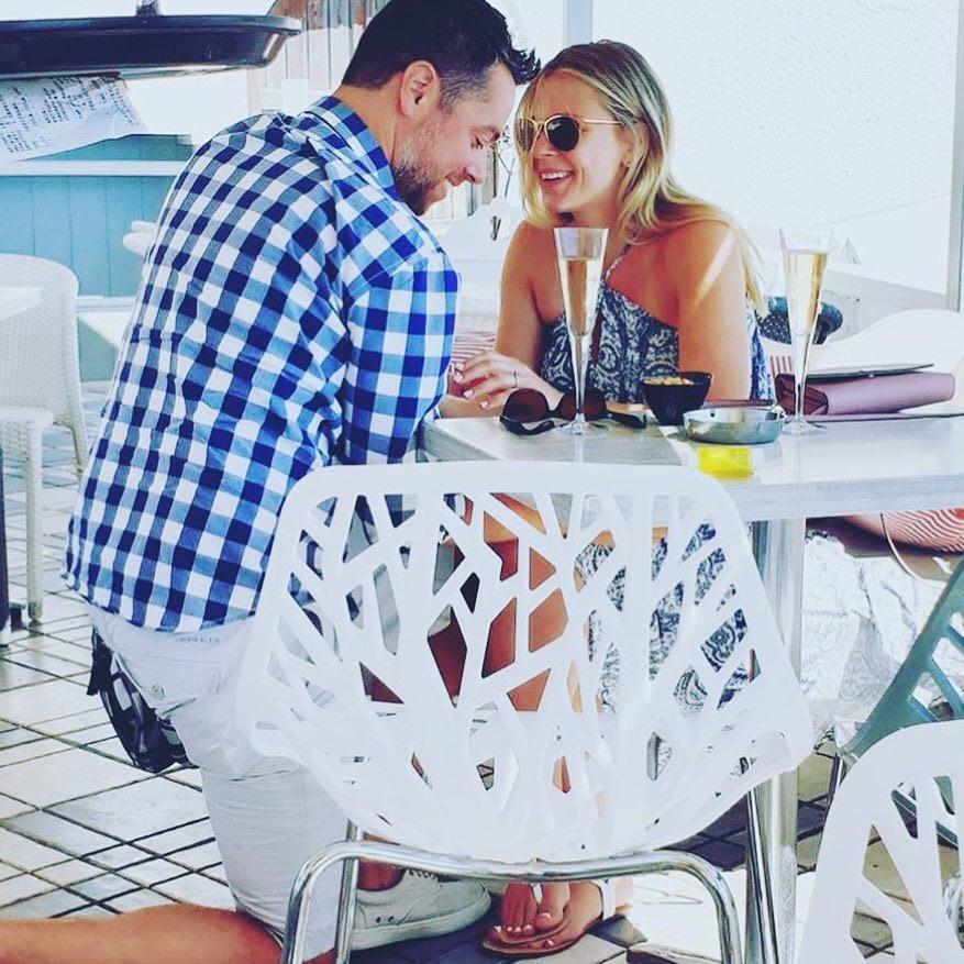 The proposal. Santorini, Greece. September 18, 2018
