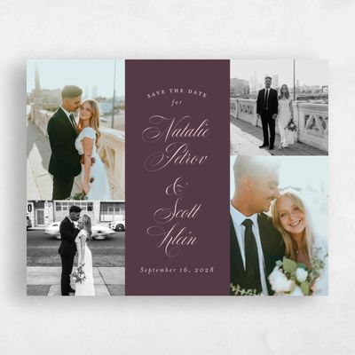 Dark Plum, Purple Wedding Save the Date - Marvis Classic