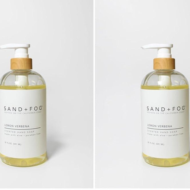 Sand + Fog Lemon Verbena- Scented Liquid Hand Soap - Moisturizing Hand Soap - Made with Aloe - Paraben Free - 20 oz (Pack of 2)