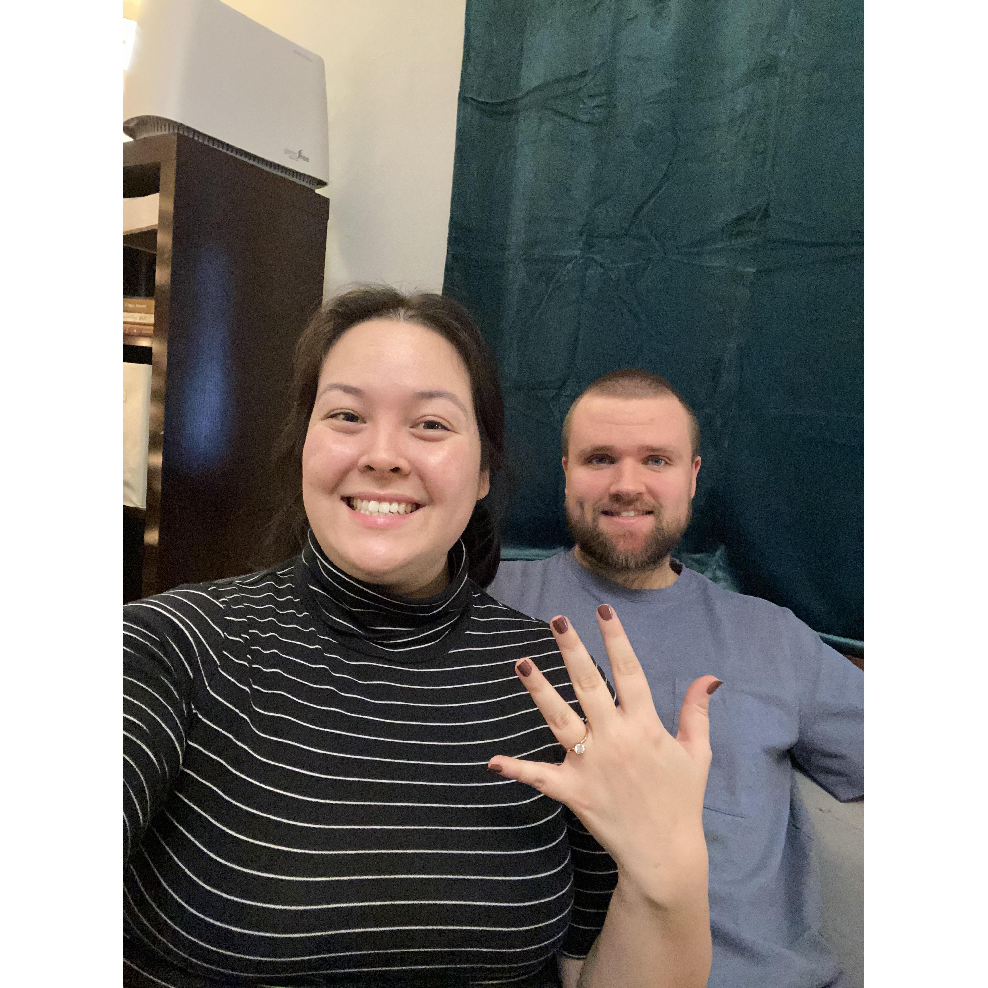 First picture together after getting engaged!