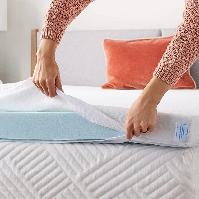 Linenspa 2 Inch Gel Memory Foam Topper + Cover – Contouring Comfort – Gel Infusion – Machine Washable Cover, King