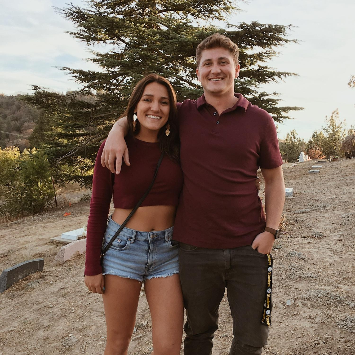 2nd Julian trip picture taken in the cemetery. Amber made her appearance this year!