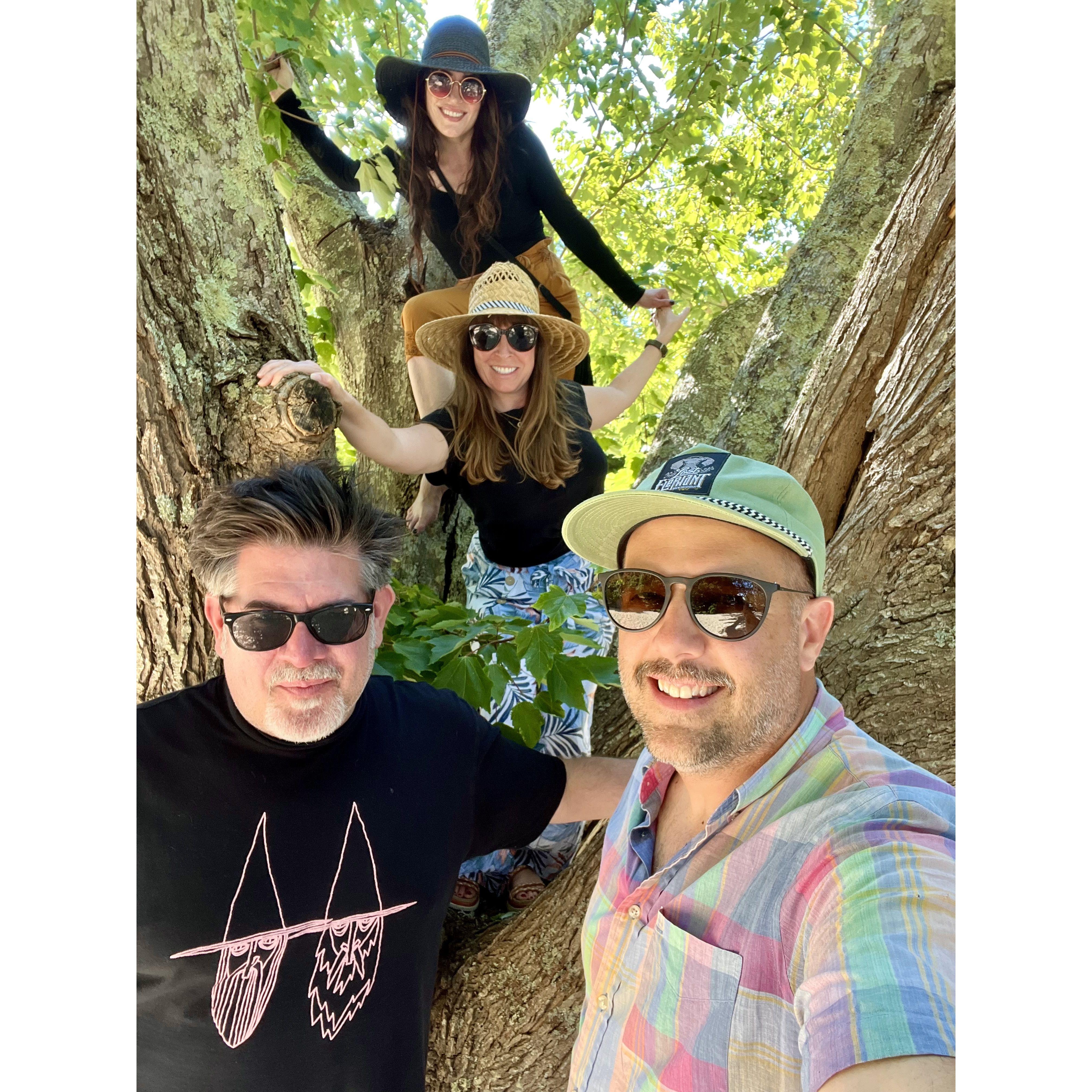 Climbing trees with Dana and Joe - Cape May 2024