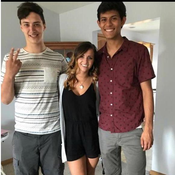 "So happy to have two abnormally tall men in my life."