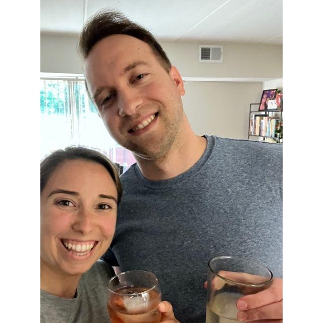 We snapped a selfie to celebrate when we found out our offer was accepted. After 6  months of searching, we found our perfect house!