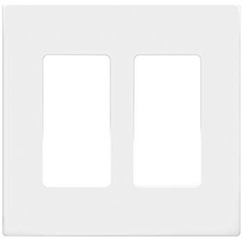 Enerlites Screwless Decorator Wall Plate Child Safe Cover, Standard Size 2-Gang, Polycarbonate Thermoplastic, White SI8832-W