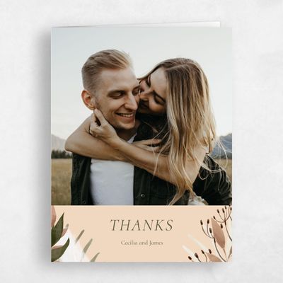 Beige Wedding Thank You - Segovia Photo